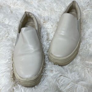 Zara Tan Leather Slip On Sneakers